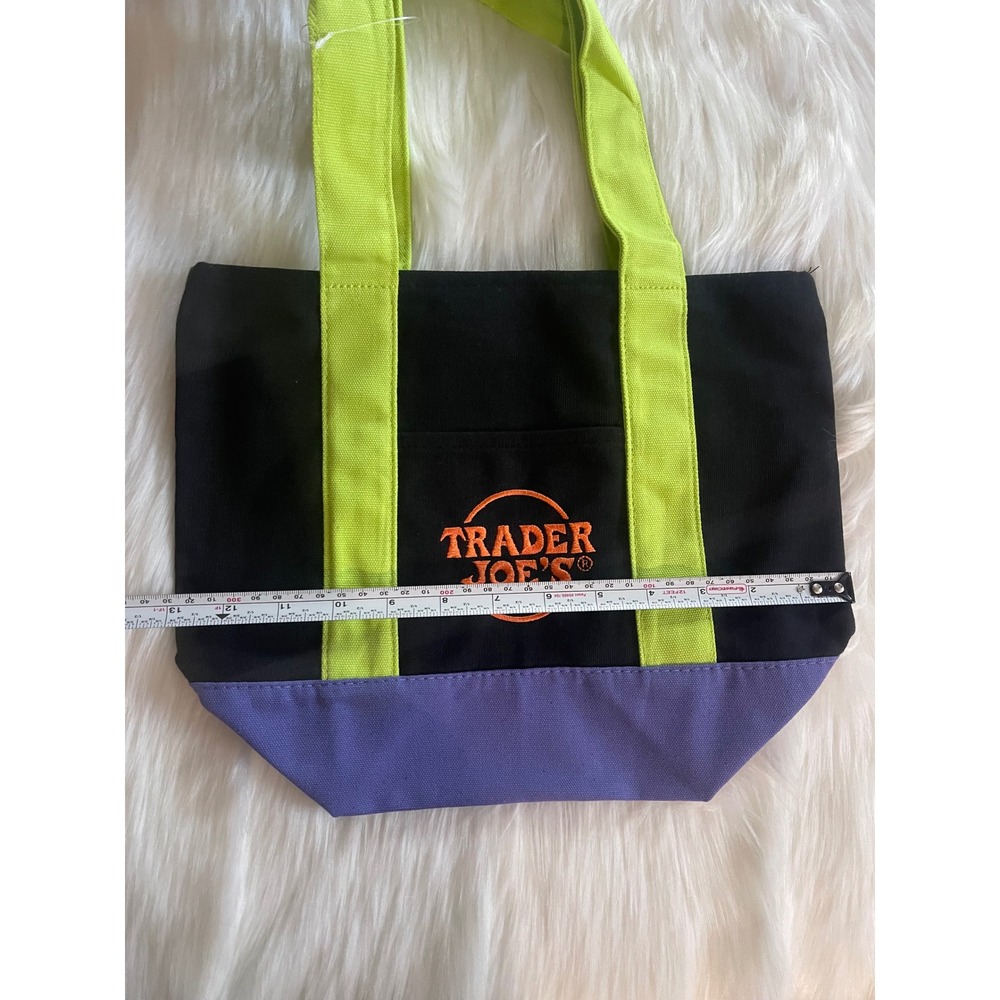 Trader Joe's Mini Halloween Black Multicolor Canvas Tote Bag New - Picture 5 of 6